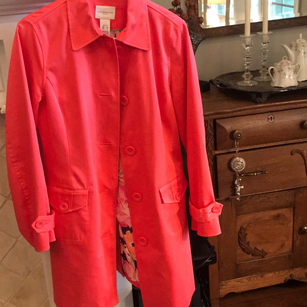 Liz Claiborne Coral Trench Coat